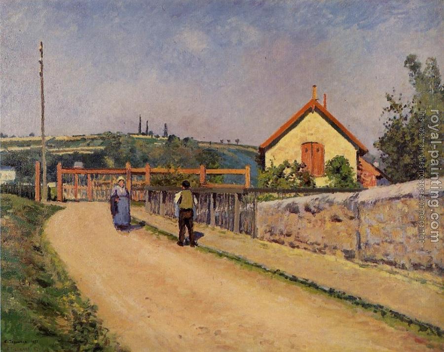 Camille Pissarro : The Railroad Crossing at Les Patis